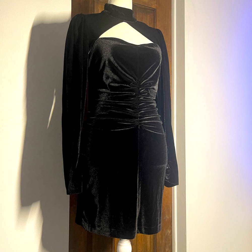 Sexy Goth High Collared Dress